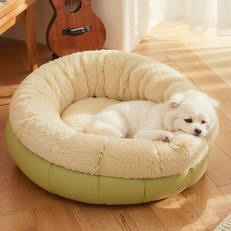 Washable Cozy Pet Donut Bed - Anti-Slip Comfort