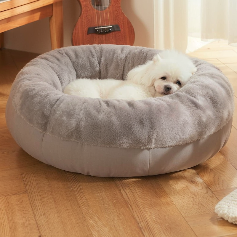 Washable Cozy Pet Donut Bed - Anti-Slip Comfort