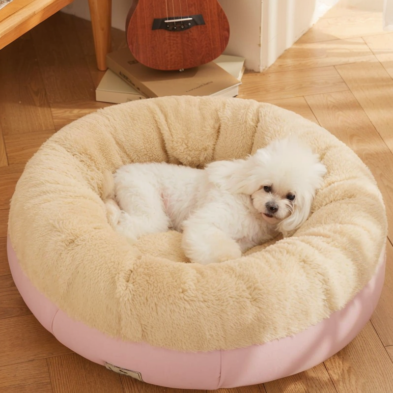 Washable Cozy Pet Donut Bed - Anti-Slip Comfort