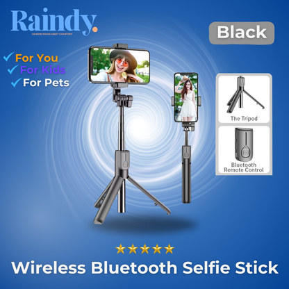 4-in-1 Wireless Bluetooth Selfie Stick with LED Ring Light, Extendable Handheld Monopod & Tripod, Compatible with iPhone 16/15/14/13