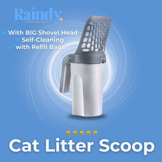 Cat Litter Scoop with Refill Bags, Self-Cleaning, Durable Pet Waste Picker for Litter Box Maintenance.