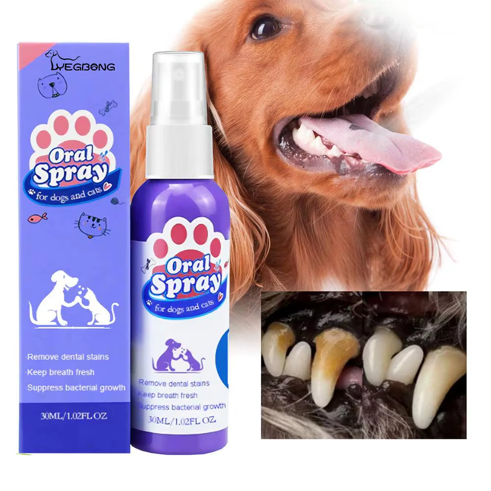 30Ml Pet Spray Dog Oral Care Bad Breath Teeth Cleaning Pet Freshener Supply Deodorant Plaque Care Remover Breath Pet Accessories